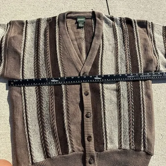 Vintage EclecticGrandpa old money Irvine Park Cardigan Coogi Stripe Men Large - Picture 7 of 8